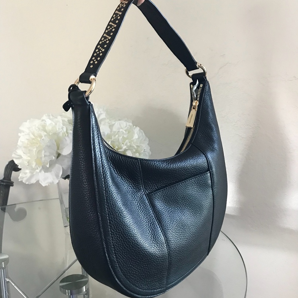 Michael Kors Lydia Black Shoulder Bag Purse - Picture 3 of 8